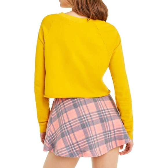 WILDFOX Womens Sweatshirt Such A Bummer Relaxed Yellow SAMPLE - Picture 4 of 9